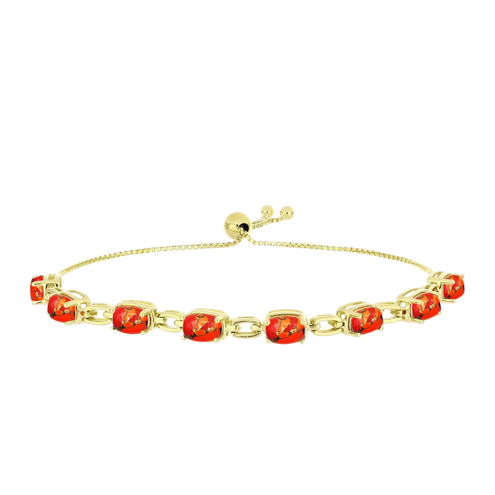 Goldplattiertes Silberarmband mit Mohave-Türkis 4 