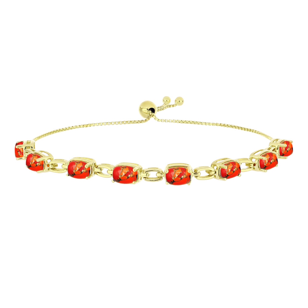 Goldplattiertes Silberarmband mit Mohave-Türkis 1 