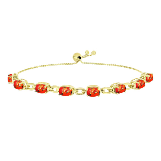 Goldplattiertes Silberarmband mit Mohave-Türkis