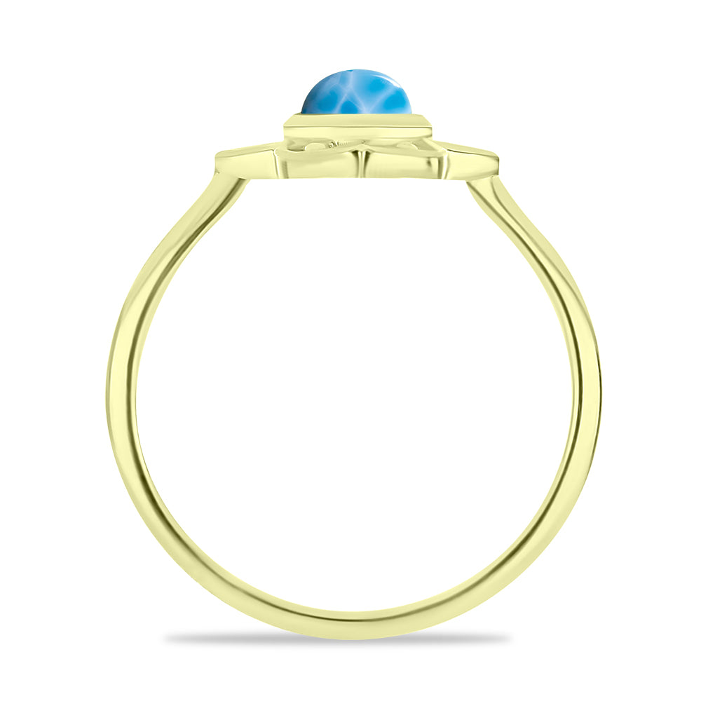 Goldplattierter Silberring mit Larimar