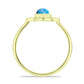 Goldplattierter Silberring mit Larimar