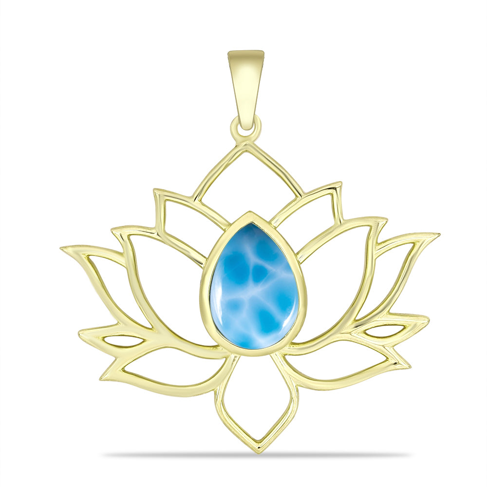 Goldplattierter Silberanhänger mit Larimar