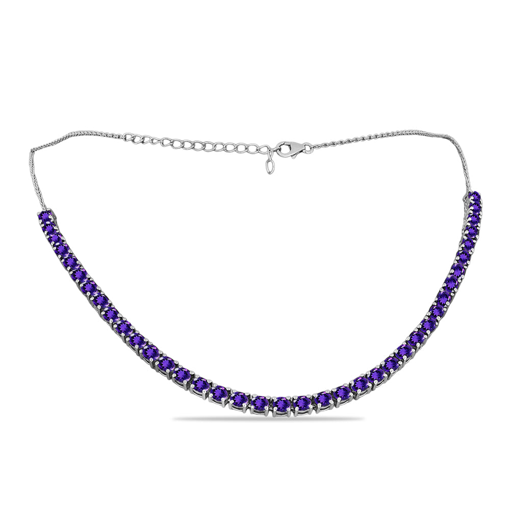 Silberhalskette mit marokkanischem Amethyst