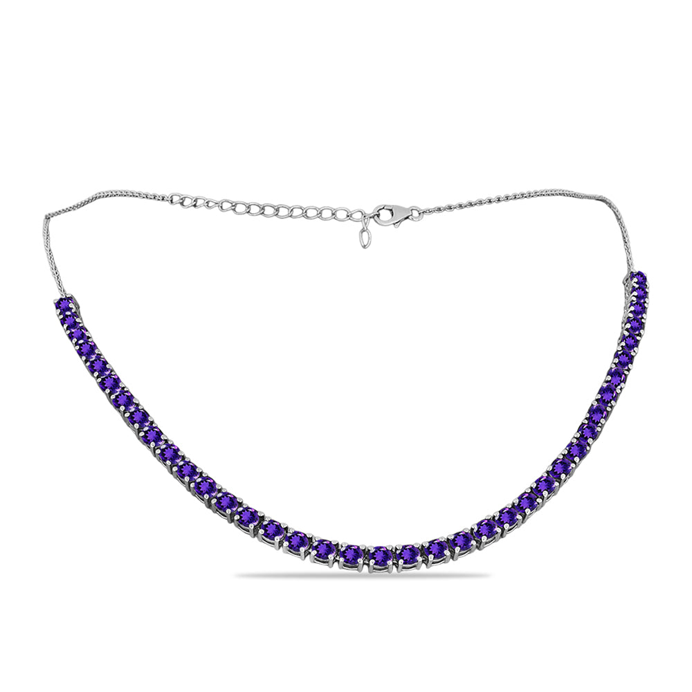 Silberhalskette mit marokkanischem Amethyst 2 