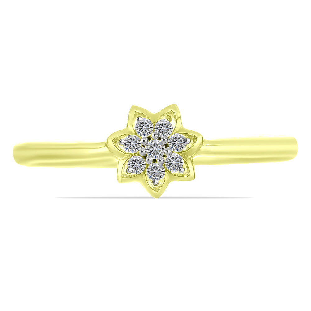 Goldplattierter Silberring mit weißem Diamant