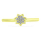 Goldplattierter Silberring mit weißem Diamant