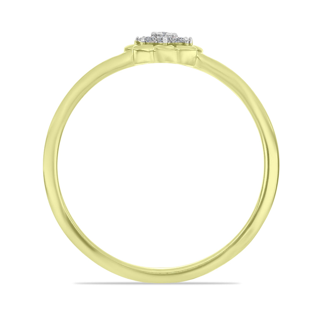 Goldplattierter Silberring mit weißem Diamant
