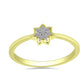 Goldplattierter Silberring mit weißem Diamant