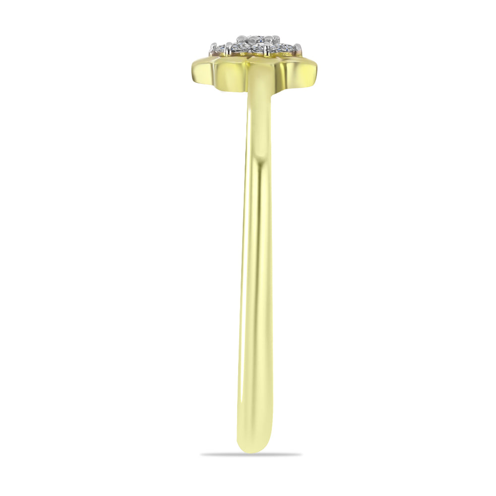 Goldplattierter Silberring mit weißem Diamant