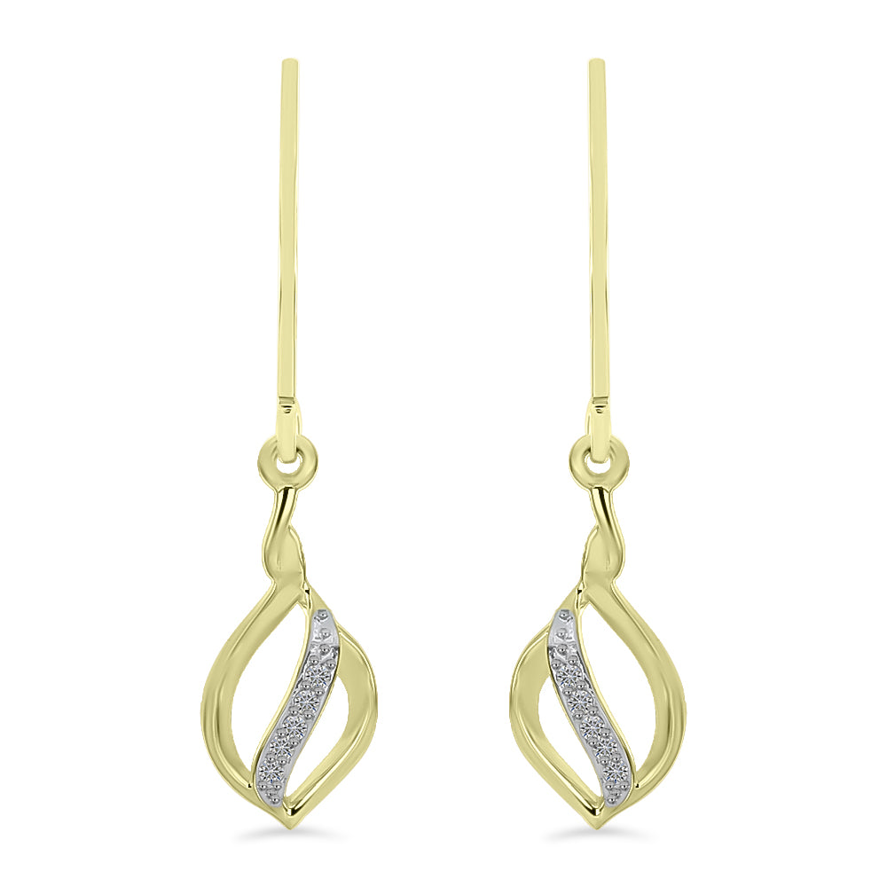 Goldplattierte Silberohrringe mit weißem Diamant