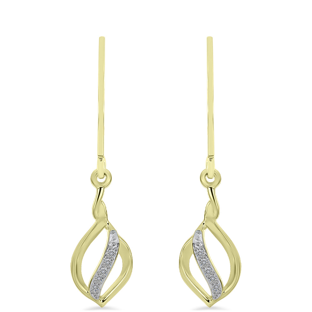 Goldplattierte Silberohrringe mit weißem Diamant