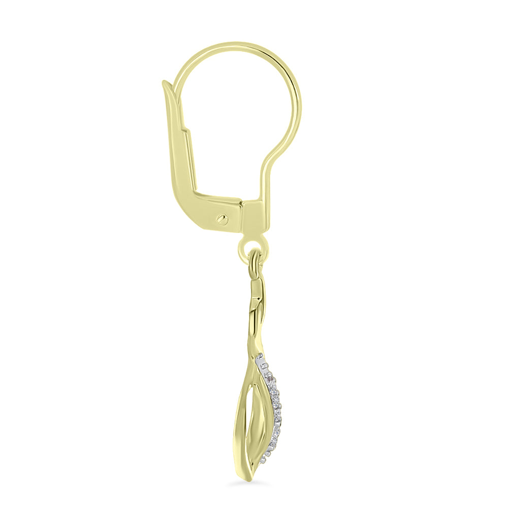 Goldplattierte Silberohrringe mit weißem Diamant 2 