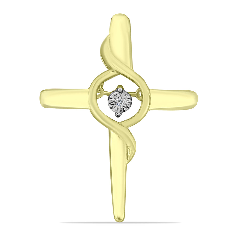 Goldplattierter Silberanhänger mit weißem Diamant 1 
