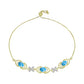 Goldplattiertes Silberarmband mit Larimar und weißem Topas