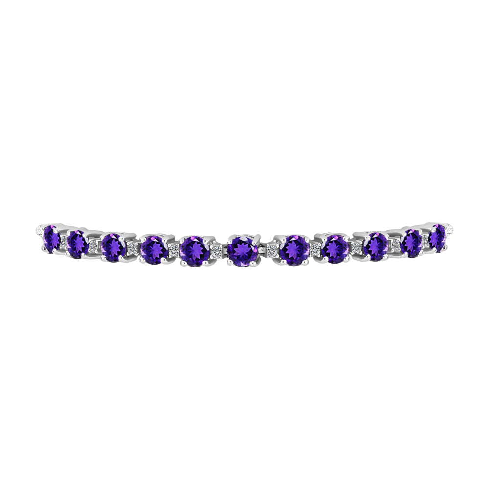 Silberarmband mit marokkanischem Amethyst und weißem Topas 2 