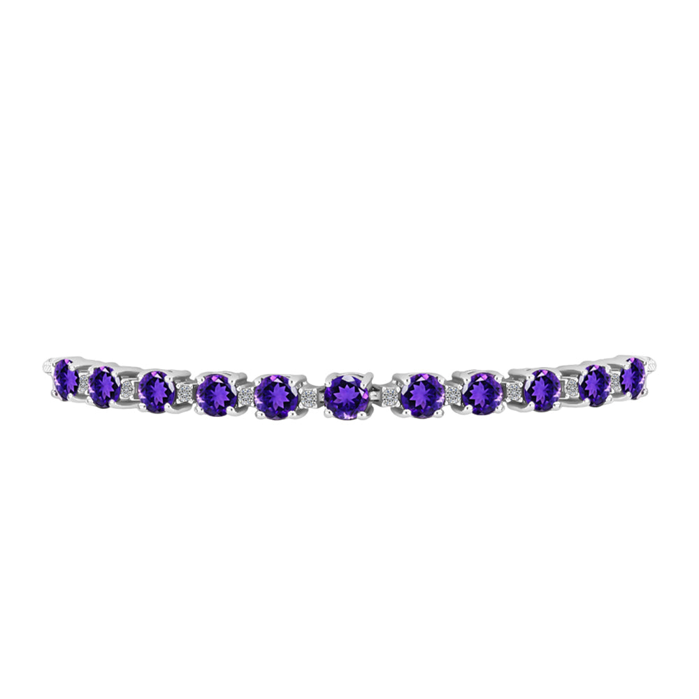 Silberarmband mit marokkanischem Amethyst und weißem Topas 3 