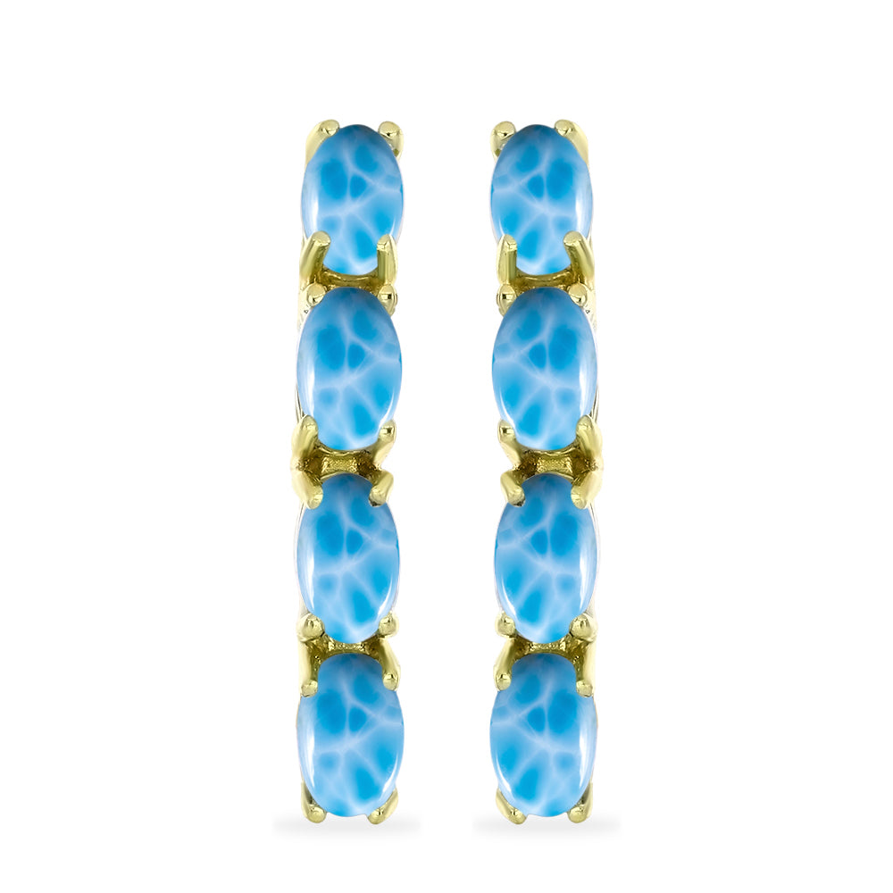Goldplattierte Silberohrringe mit Larimar