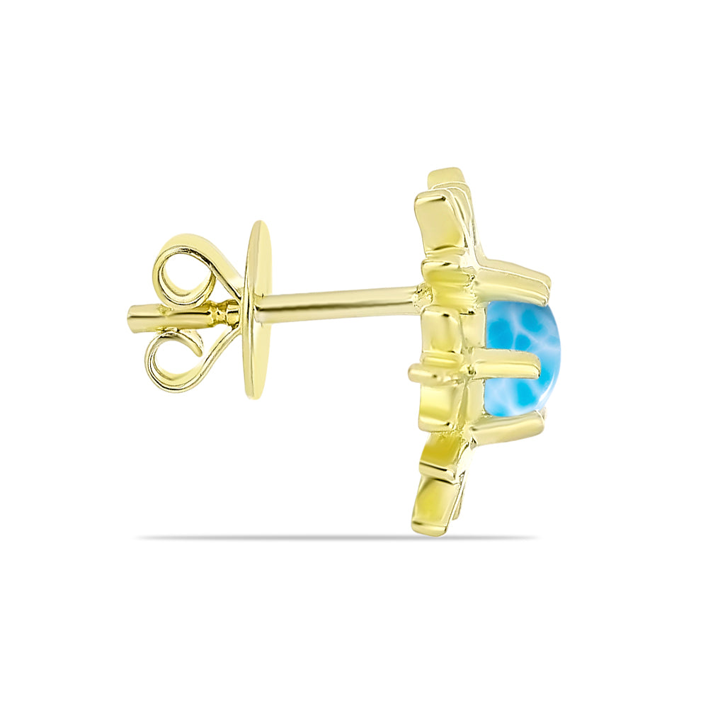 Goldplattierte Silberohrringe mit Larimar