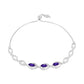Silberarmband mit marokkanischem Amethyst und weißem Topas