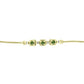 Goldplattiertes Silberarmband mit grünem Saphir und weißem Topas