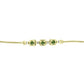 Goldplattiertes Silberarmband mit grünem Saphir und weißem Topas