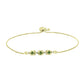 Goldplattiertes Silberarmband mit grünem Saphir und weißem Topas