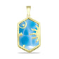 Goldplattierter Silberanhänger mit Larimar