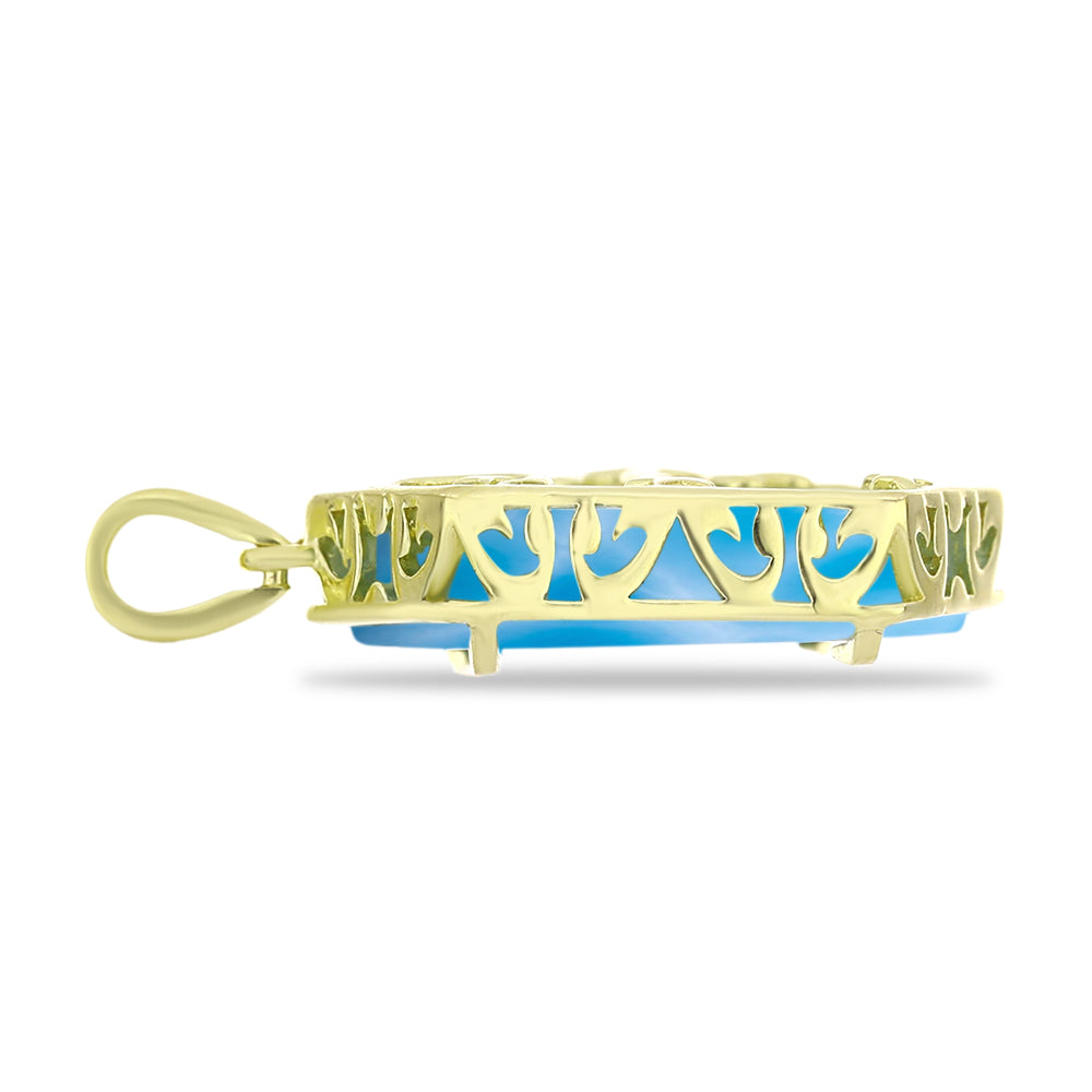 Goldplattierter Silberanhänger mit Larimar 2 