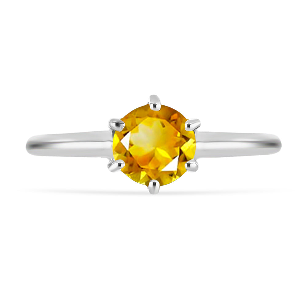 Silberring mit goldfarbenem Rio Zitrin 1 