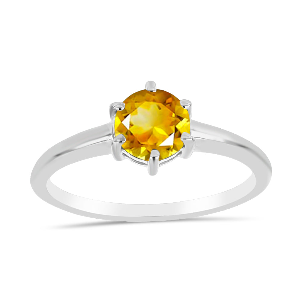 Silberring mit goldfarbenem Rio Zitrin 3 
