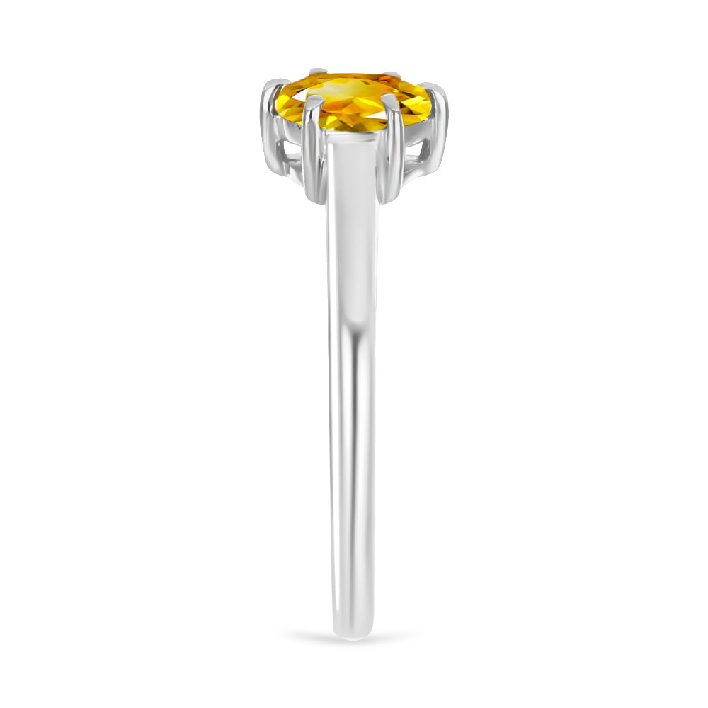 Silberring mit goldfarbenem Rio Zitrin 4 