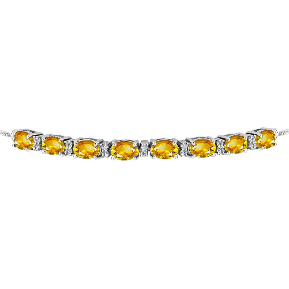 Silberarmband mit goldfarbenem Rio Zitrin und weißem Topas 3 