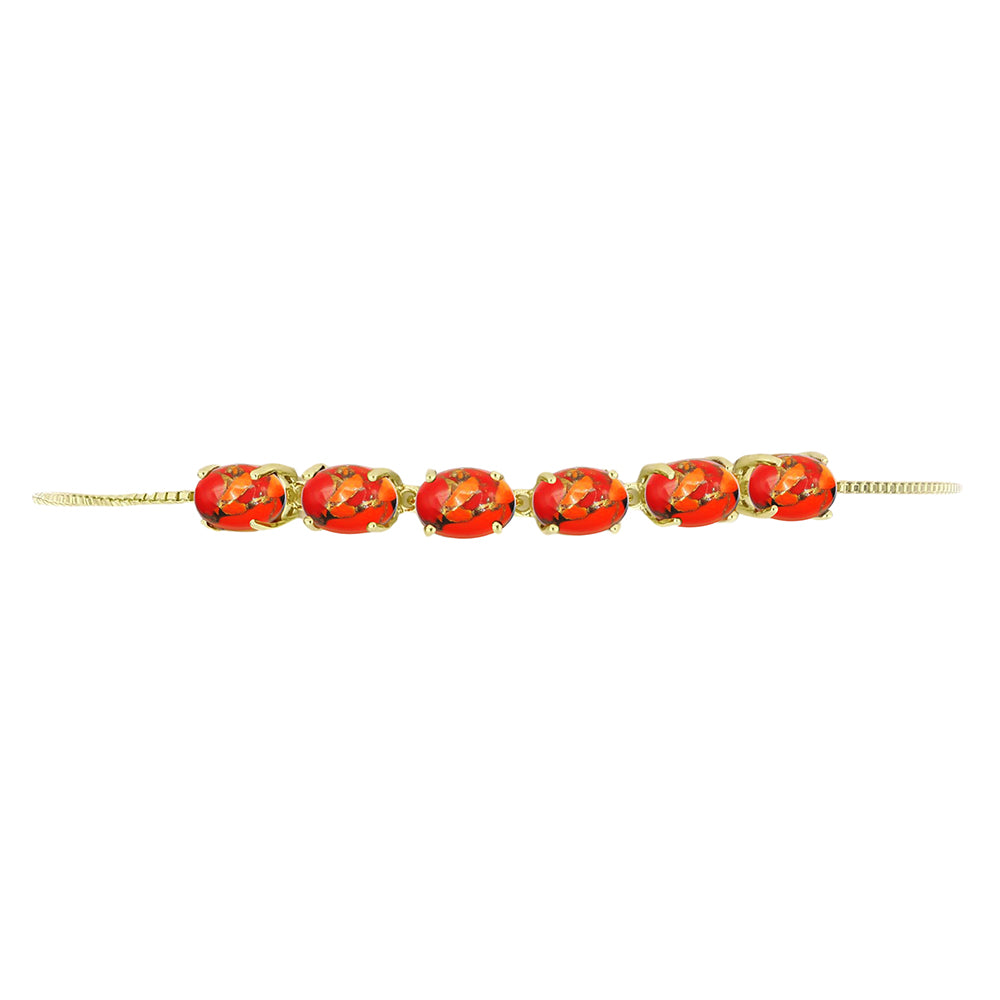 Goldplattiertes Silberarmband mit Mohave-Türkis 2 
