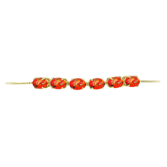 Goldplattiertes Silberarmband mit Mohave-Türkis