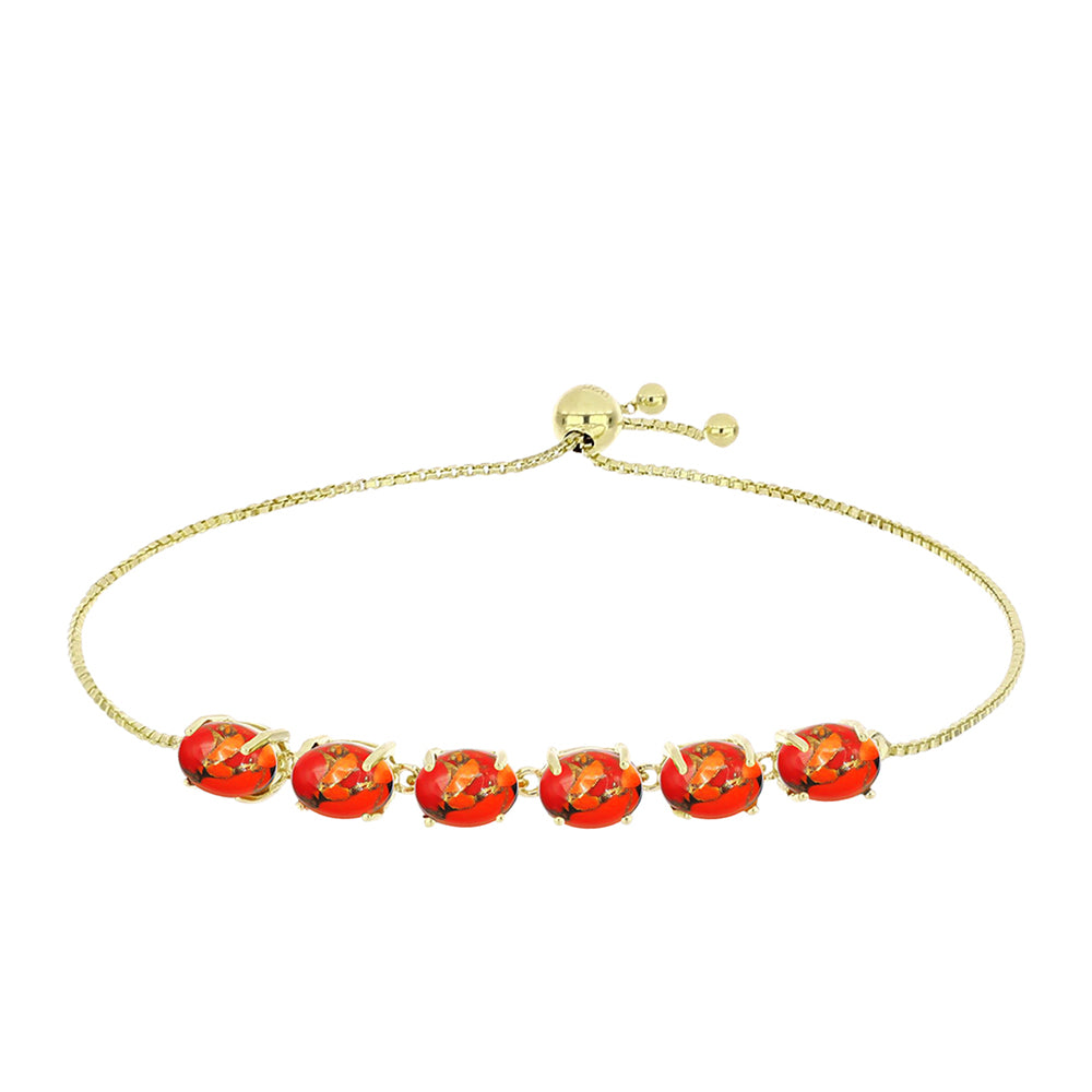 Goldplattiertes Silberarmband mit Mohave-Türkis 4 
