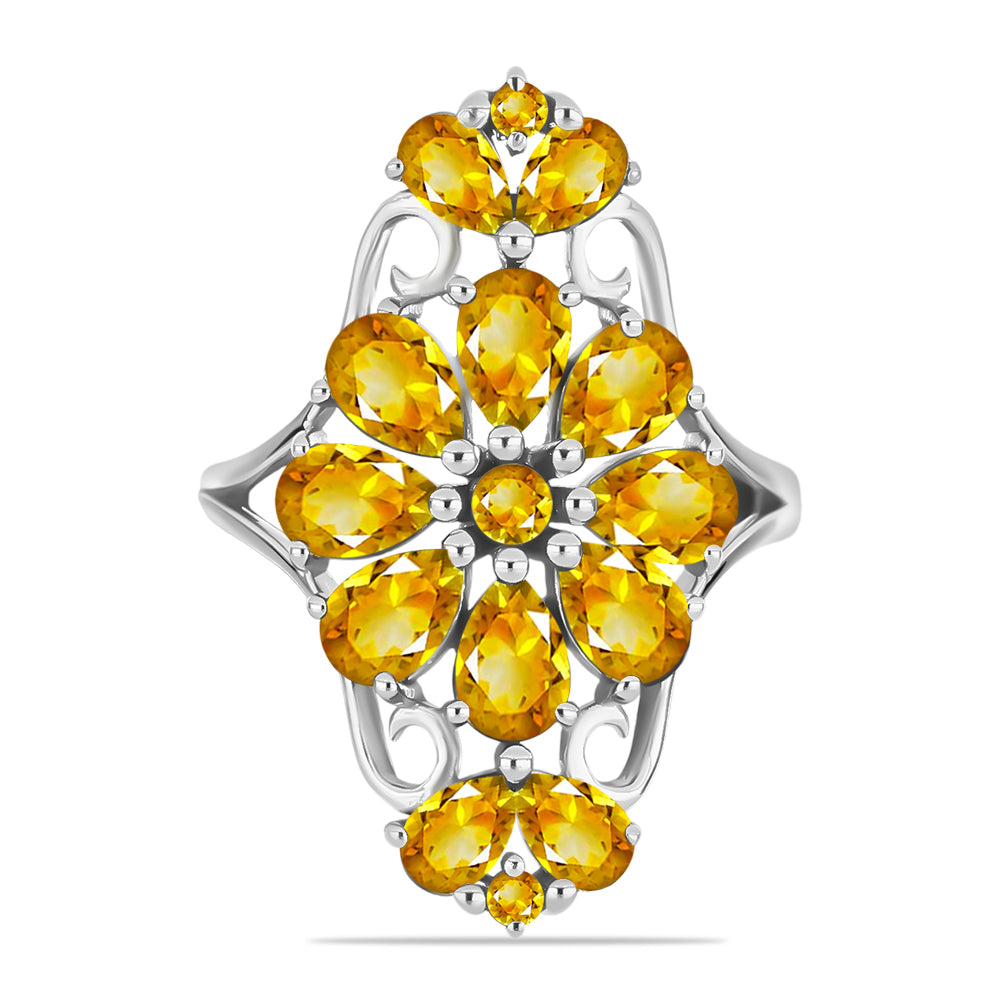 Silberring mit goldfarbenem Rio Zitrin 1 