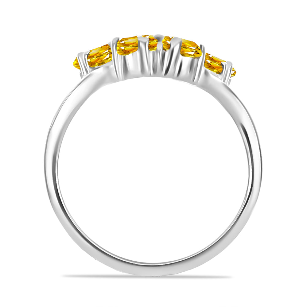 Silberring mit goldfarbenem Rio Zitrin 2 