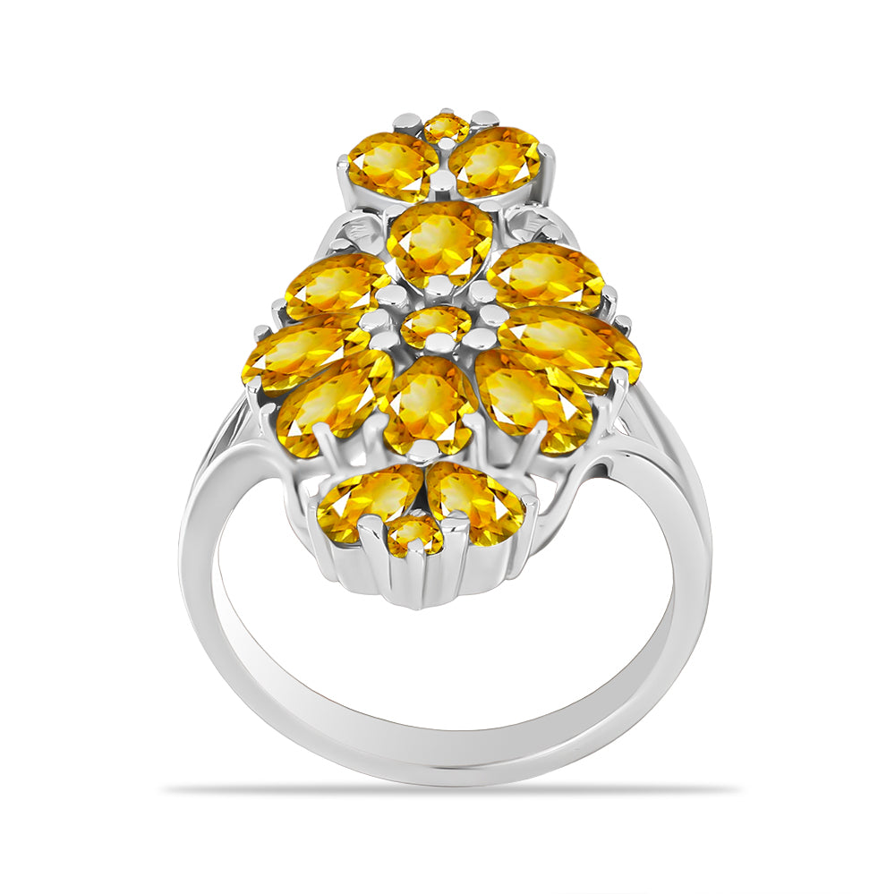 Silberring mit goldfarbenem Rio Zitrin 3 