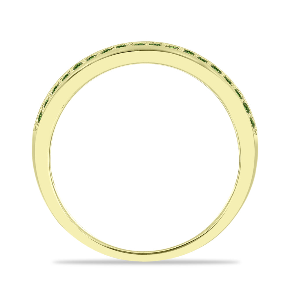 Goldplattierter Silberring mit grünem Saphir
