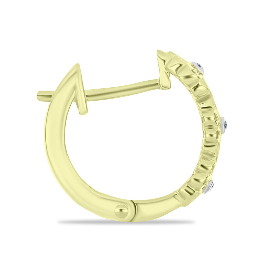 Goldplattierte Silberohrringe mit weißem Diamant 2 