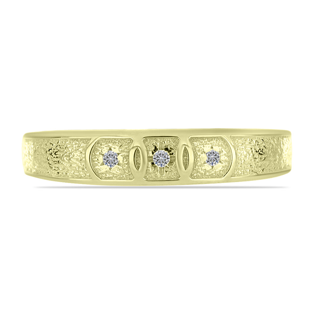 Goldplattierter Silberring mit weißem Diamant 1 