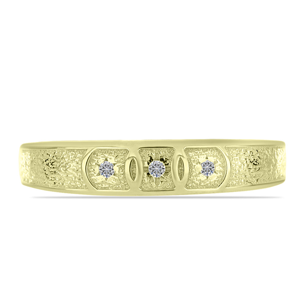 Goldplattierter Silberring mit weißem Diamant 5 