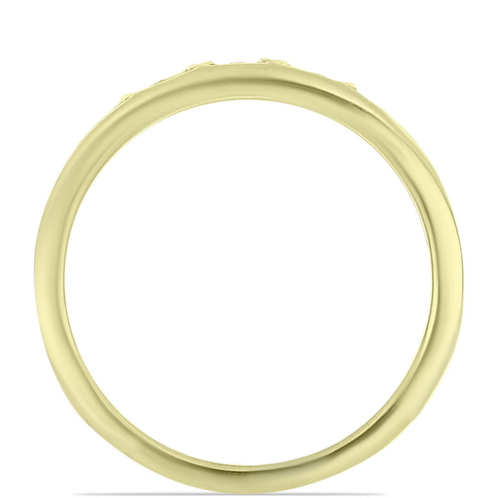 Goldplattierter Silberring mit weißem Diamant