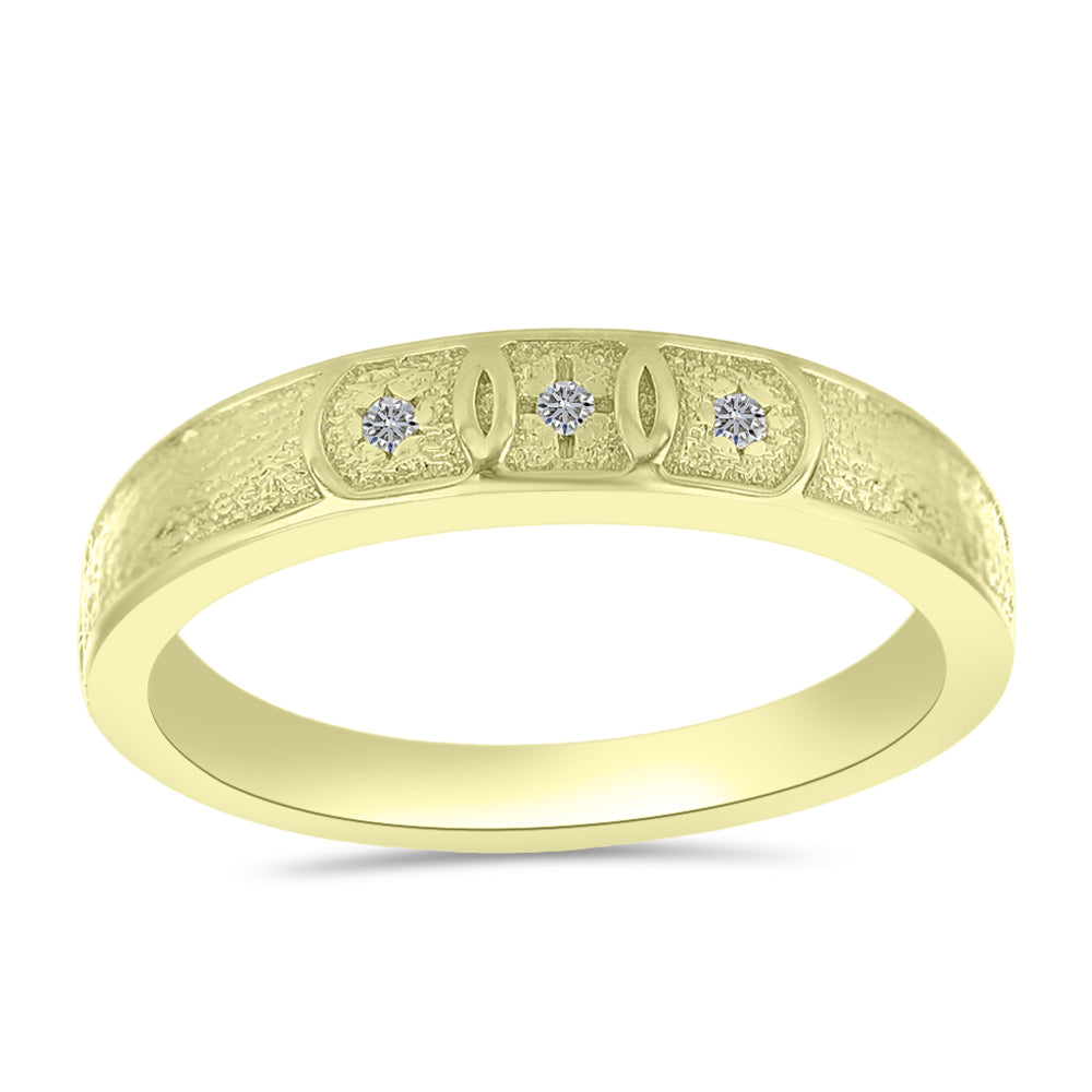 Goldplattierter Silberring mit weißem Diamant
