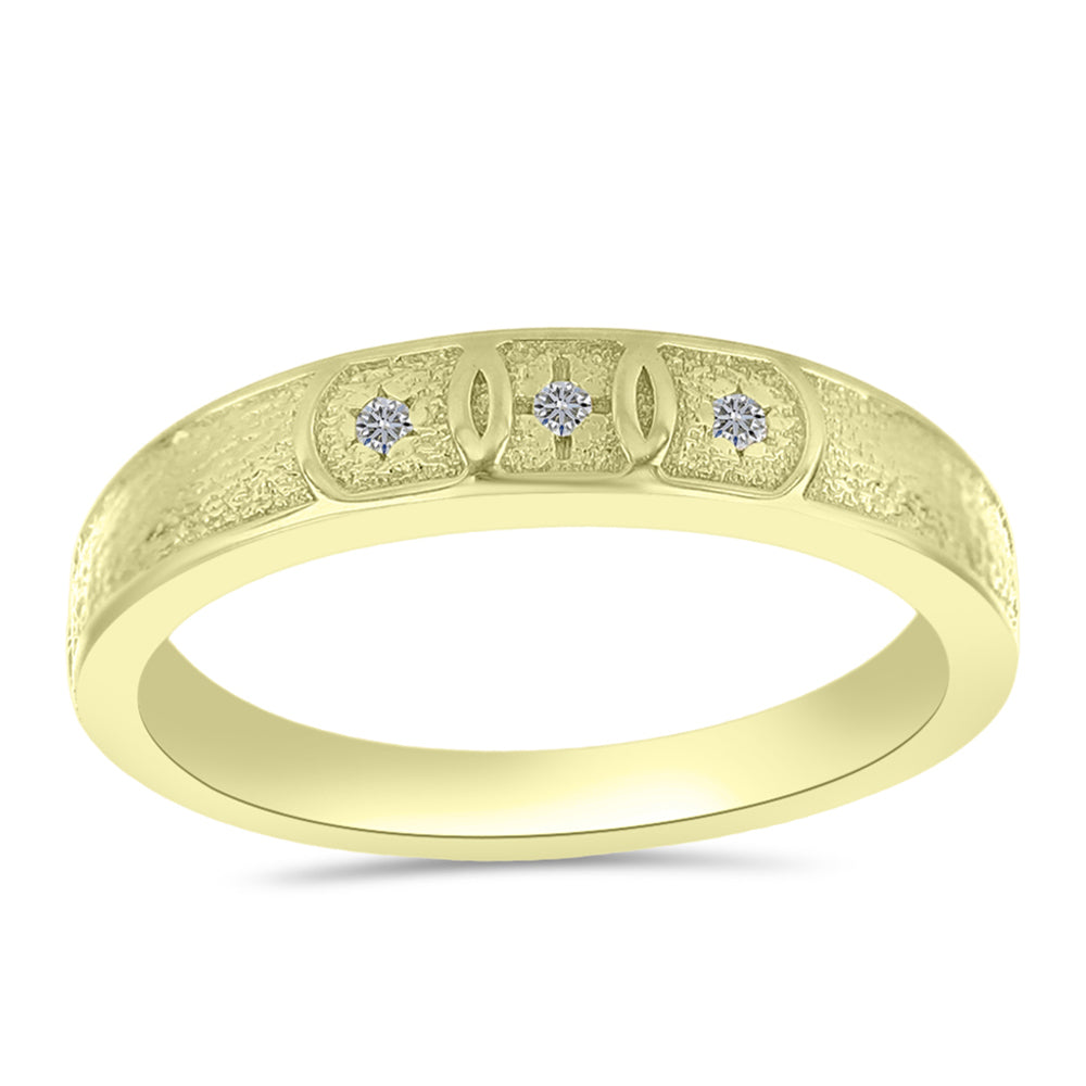 Goldplattierter Silberring mit weißem Diamant 7 