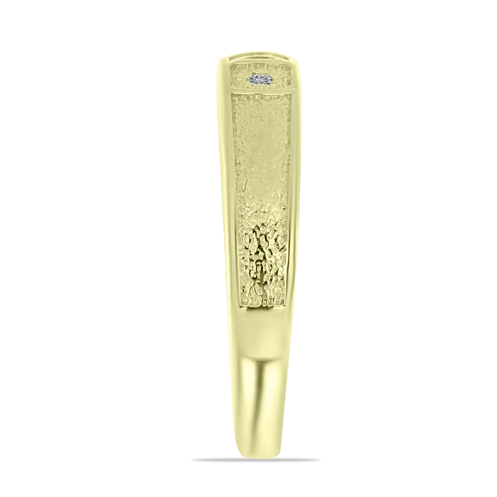 Goldplattierter Silberring mit weißem Diamant