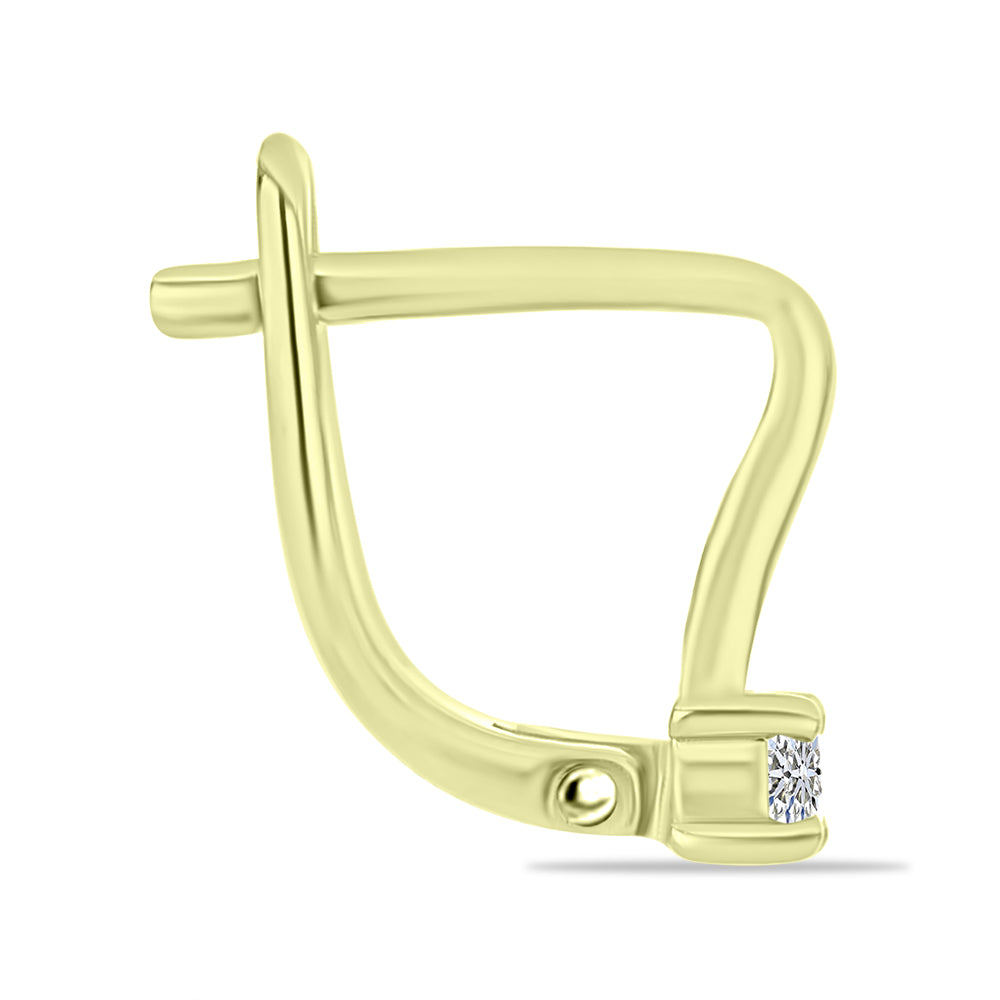 Goldplattierte Silberohrringe mit weißem Diamant