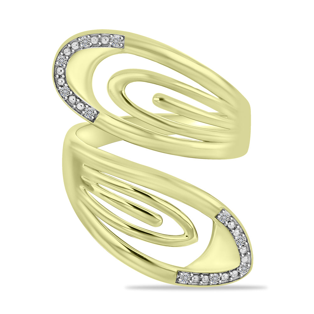 Goldplattierter Silberring mit weißem Diamant