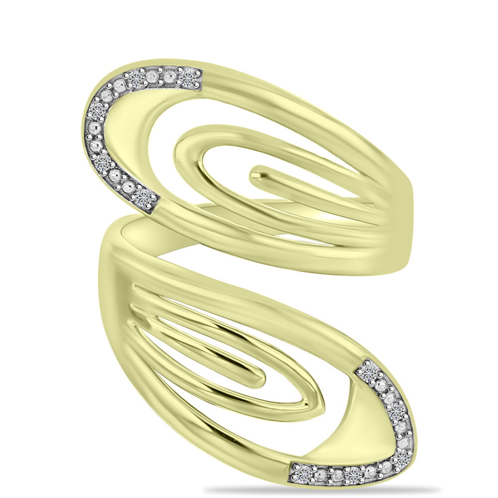 Goldplattierter Silberring mit weißem Diamant 5 