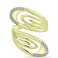 Goldplattierter Silberring mit weißem Diamant